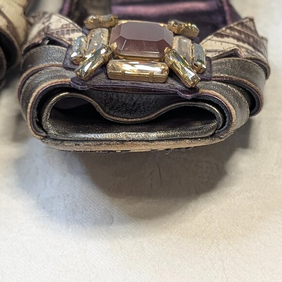 MIU MIU Slip on with Crystal Embellished Reptile Leather Size 39.5 - Picture 9 of 11